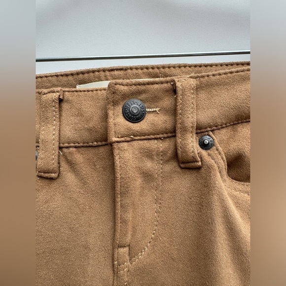 Levi’s 710 Super Skinny Faux Suede Tan Girl’s Pants Size 6 Years - Picture 3 of 14